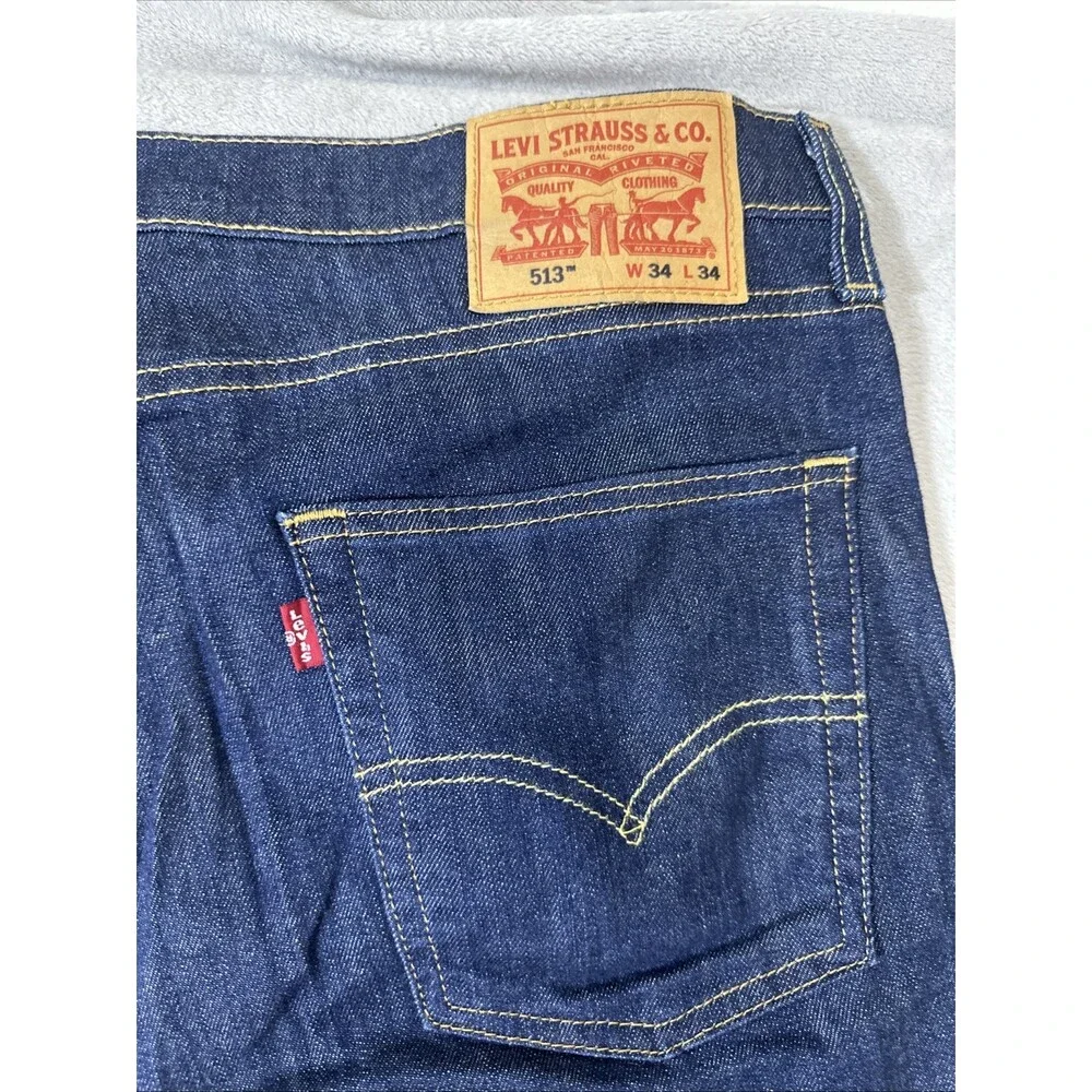 Levi’s 513 slim straight jeans men’s 34x34 dark wash stretch denim